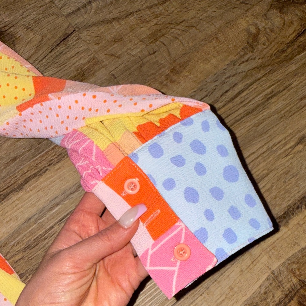 Fate Patchwork Button-Down Top - Picture 8 of 10